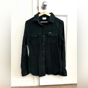Columbia Green & Black Plaid Button Shirt